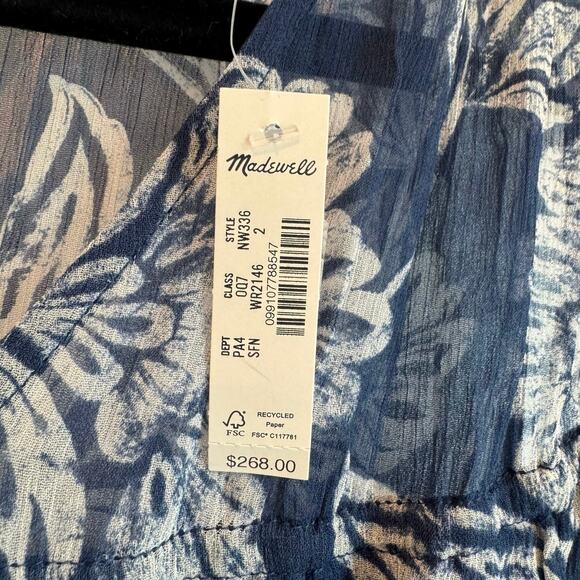Madewell Women's Sheer V-Neck Maxi Dress in Saylor Floral Navy Size 2 NWT - Picture 9 of 15